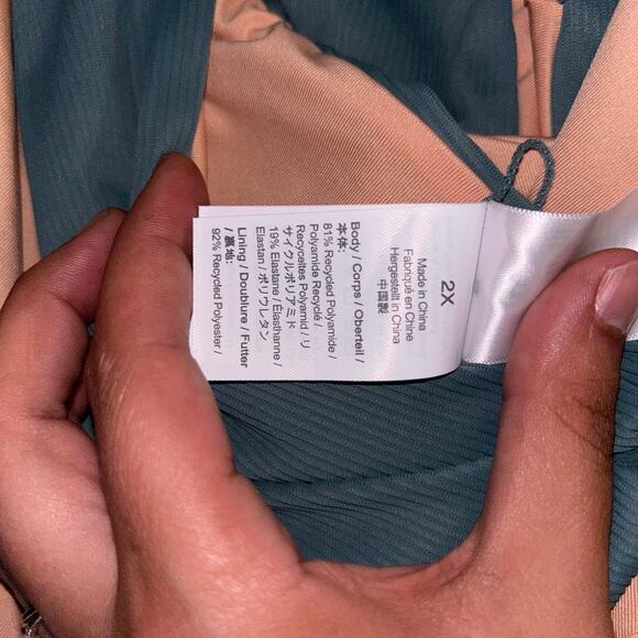 New J. Crew Teal Ribbed High Rise Cheeky Bikini Swim Bathing Suit Bottom Size 2X - Picture 8 of 9